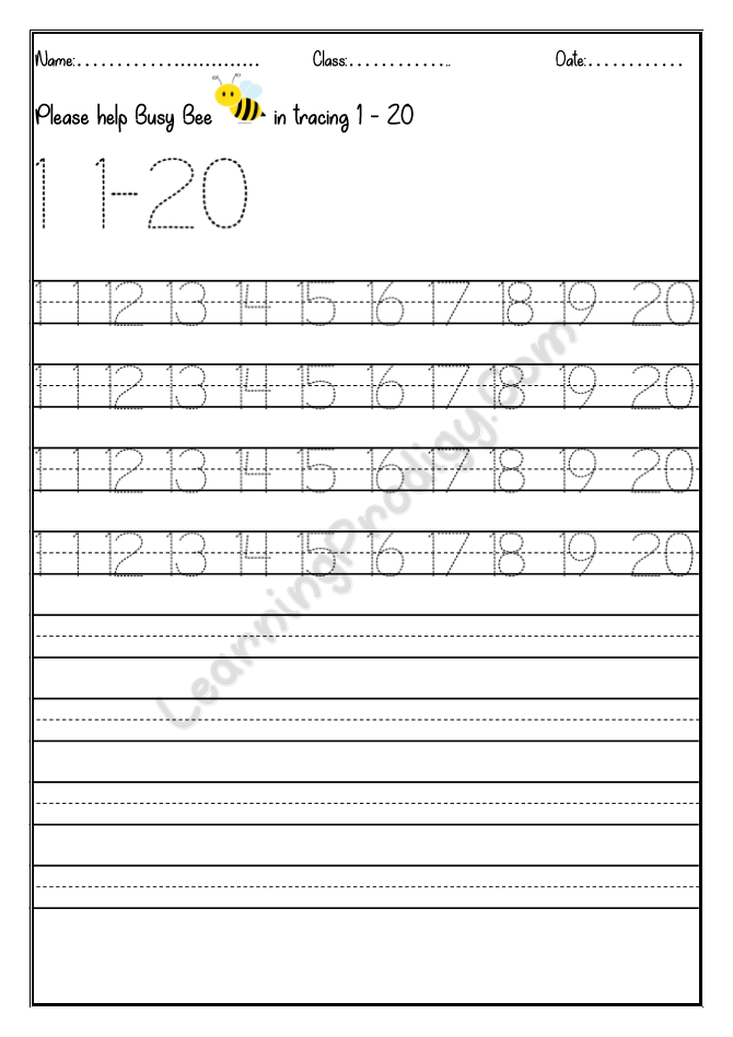numbers tracing worksheet for kindergarten 1 20 numbers tracing worksheet maths worksheet for preschool learningprodigy maths maths numbers tracing maths numbers tracing maths k maths n