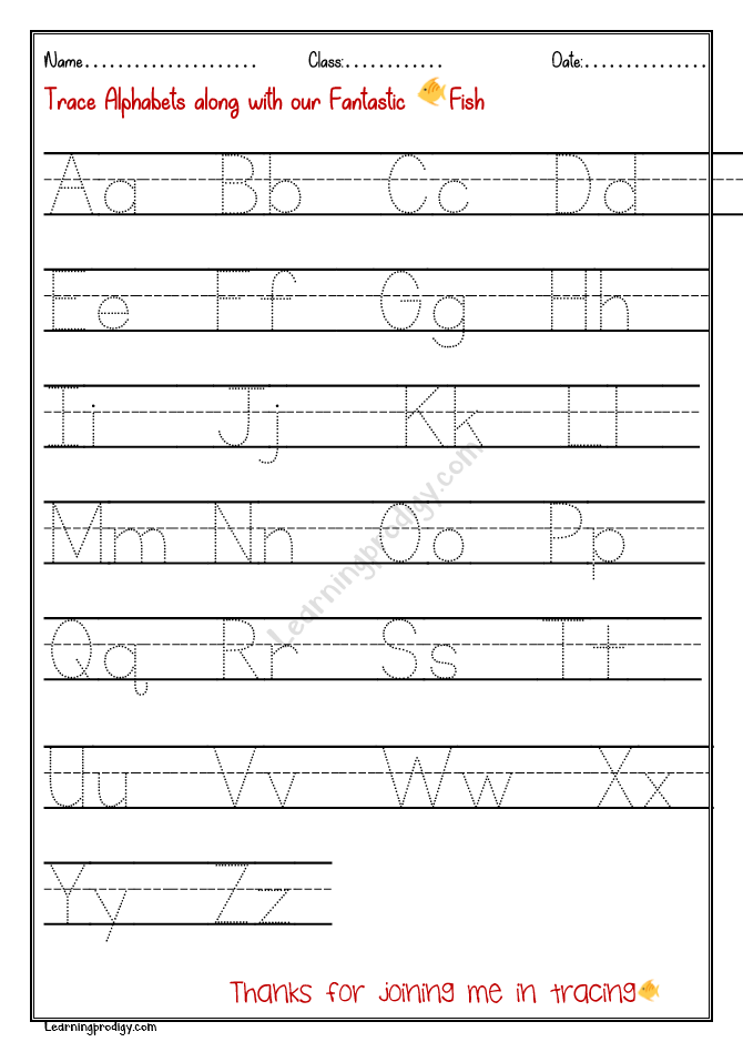 Free printable worksheets for kindergarten Archives - LearningProdigy