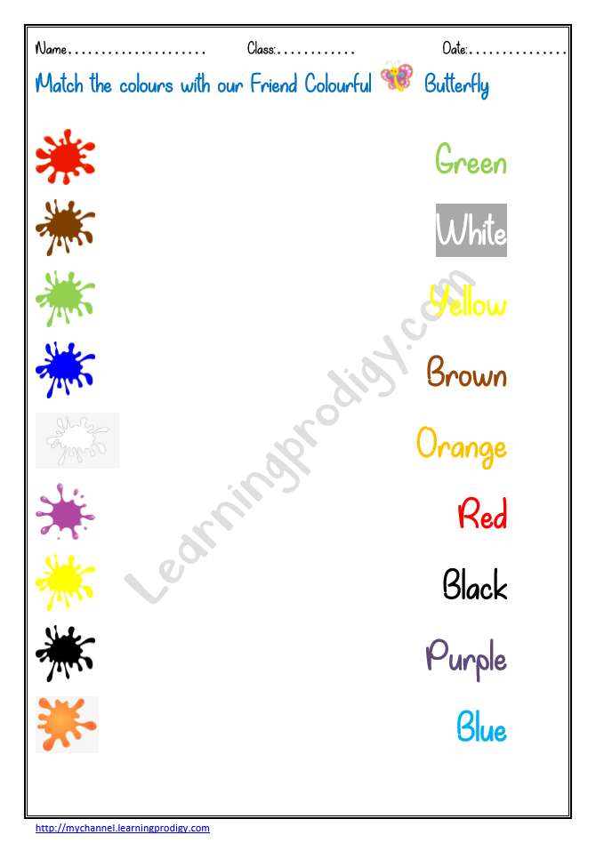 Colors Matching worksheet