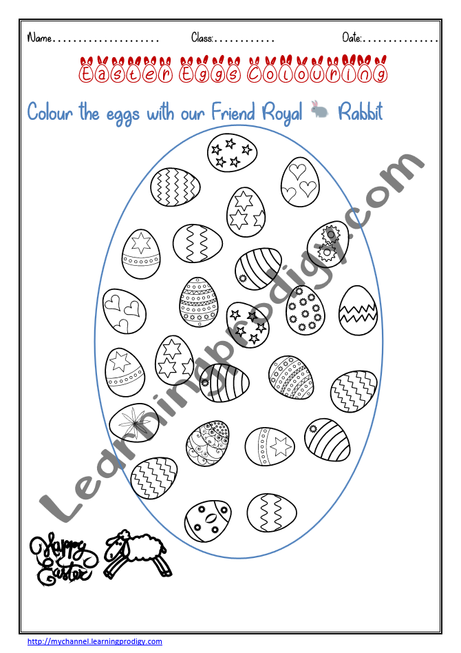 Easter Eggs Colouring Activity Worksheet