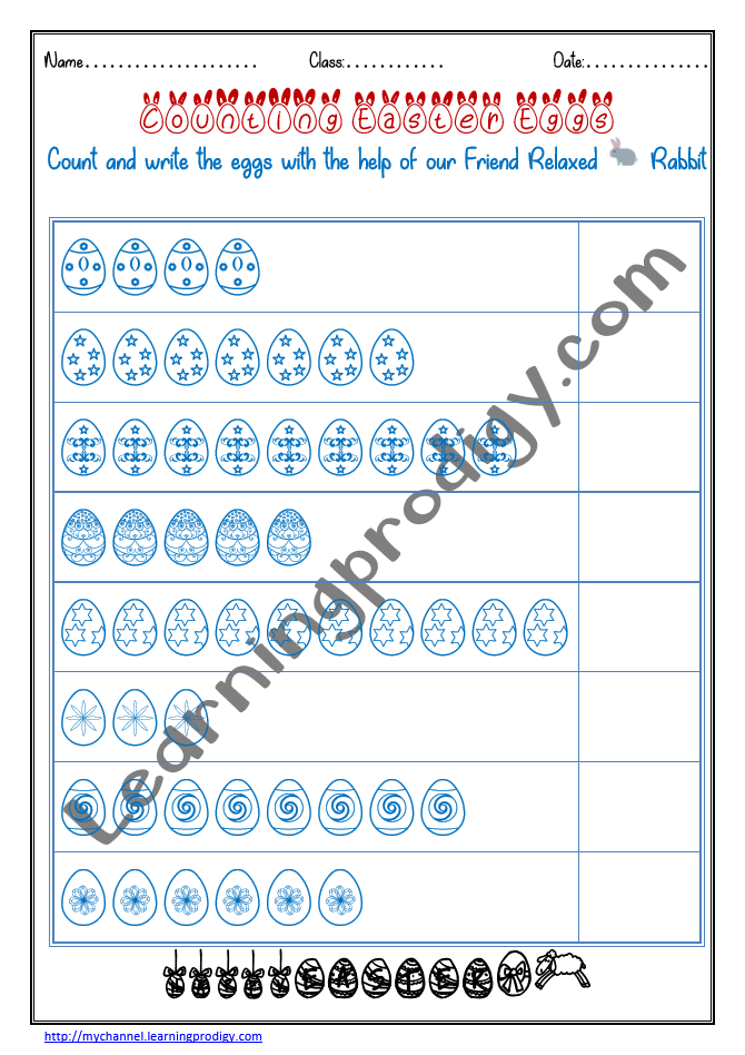 Easter Worksheet - Counting Eggs