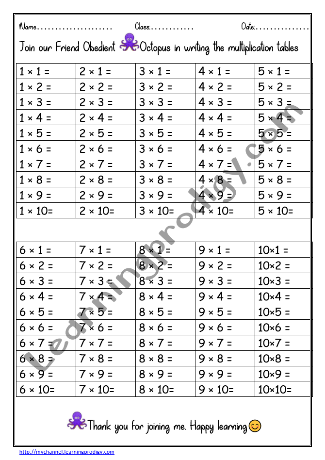 Multiplication-table