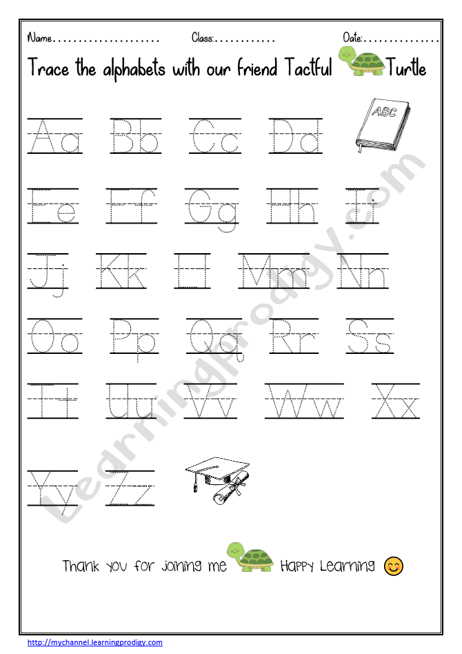 Simple Alphabet Tracing Worksheet