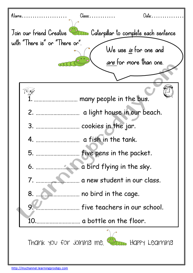 English worksheets for Grade1 Archives | LearningProdigy