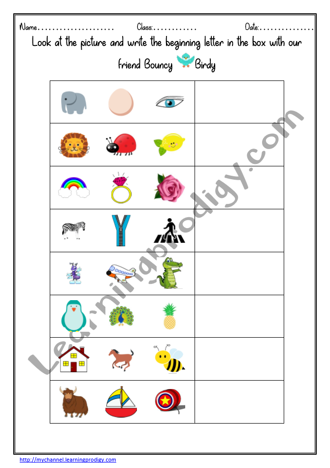 English Writing Worksheets For Nursery