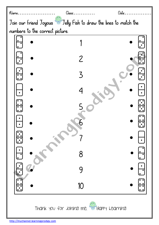 Number Matching & Counting Activity Worksheet