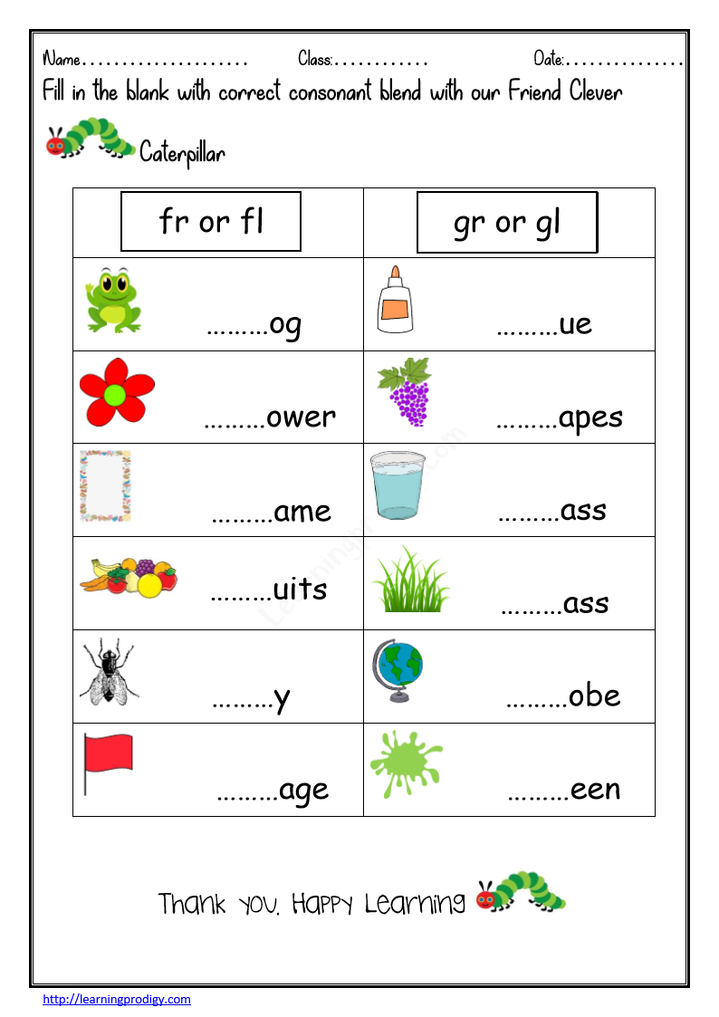 English Worksheets For Grade 1